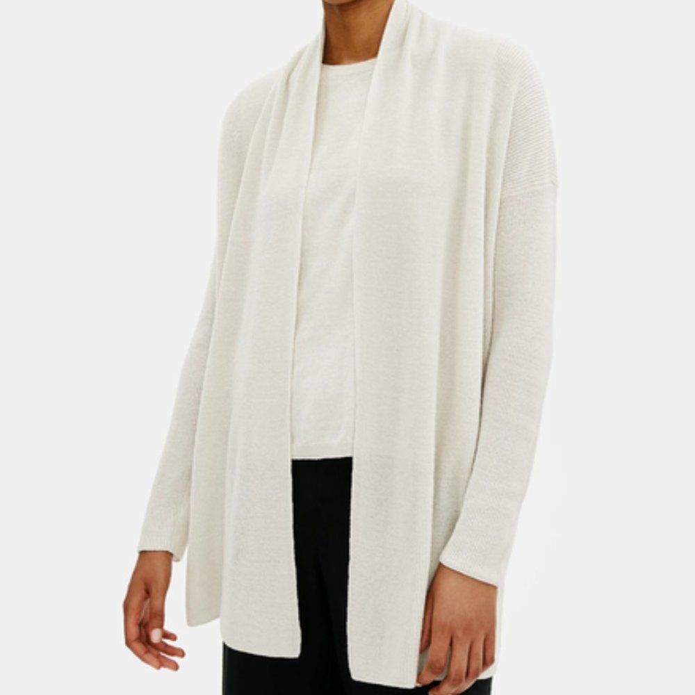 Eileen Fisher classic ‘bone’ long cardigan
